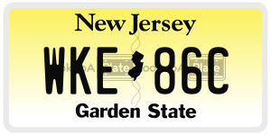 WKE86C  license plate in NJ