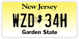 WZD34H license plate in New Jersey