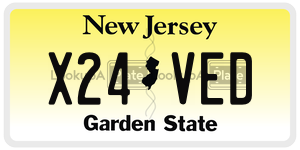 X24VED license plate in New Jersey