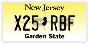 X25RBF license plate in New Jersey