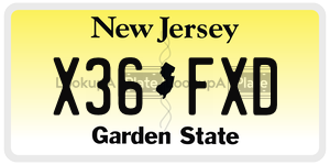 X36FXD license plate in New Jersey