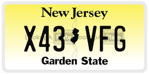 X43VFG license plate in New Jersey