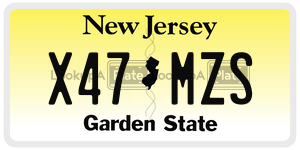 X47MZS  license plate in NJ