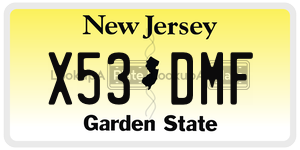 X53DMF license plate in New Jersey