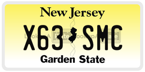 X63SMC license plate in New Jersey