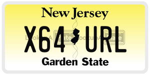 X64URL  license plate in NJ
