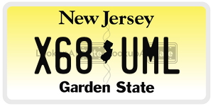 X68UML license plate in New Jersey