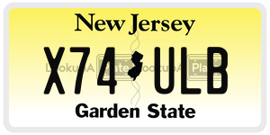 X74ULB license plate in New Jersey