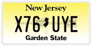X76UYE license plate in New Jersey