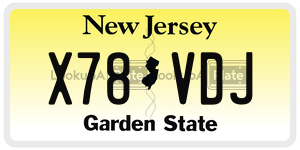 X78VDJ  license plate in NJ