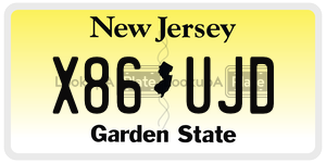 X86UJD  license plate in NJ