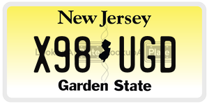 X98UGD license plate in New Jersey
