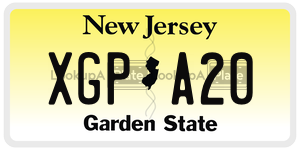 XGPA20 license plate in New Jersey