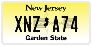 XNZA74  license plate in NJ