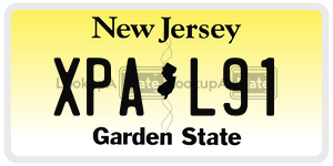 XPAL91  license plate in NJ