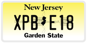 XPBE18 license plate in New Jersey
