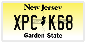 XPCK68 license plate in New Jersey