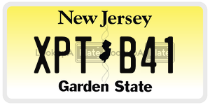 XPTB41  license plate in NJ