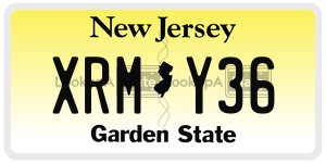 XRMY36  license plate in NJ