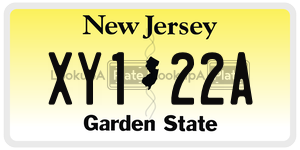 XY122A  license plate in NJ