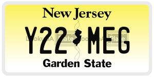 Y22MEG license plate in New Jersey