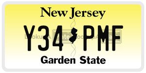 Y34PMF  license plate in NJ
