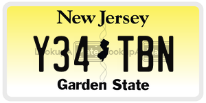 Y34TBN license plate in New Jersey
