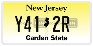 Y412R license plate in New Jersey
