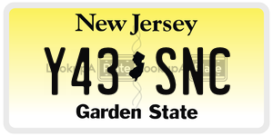 Y43SNC  license plate in NJ