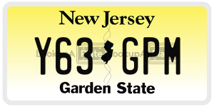 Y63GPM license plate in New Jersey
