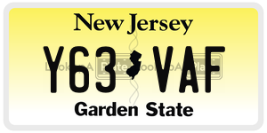 Y63VAF license plate in New Jersey