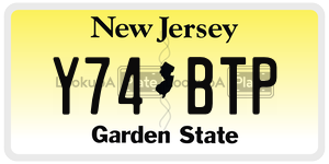Y74BTP license plate in New Jersey