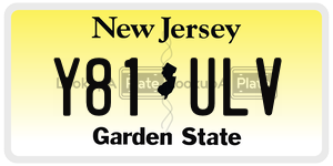 Y81ULV license plate in New Jersey