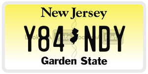 Y84NDY license plate in New Jersey