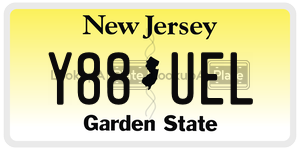 Y88UEL  license plate in NJ