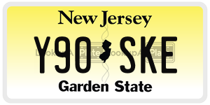 Y90SKE license plate in New Jersey