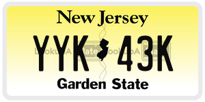 YYK43K  license plate in NJ