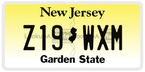 Z19WXM  license plate in NJ