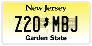 Z20MBJ license plate in New Jersey