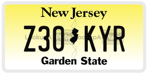 Z30KYR license plate in New Jersey