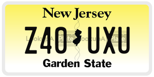 Z40UXU license plate in New Jersey