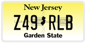 Z49RLB  license plate in NJ