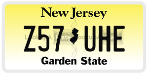 Z57UHE  license plate in NJ