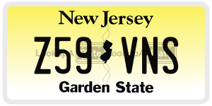 Z59VNS license plate in New Jersey