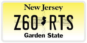 Z60RTS license plate in New Jersey