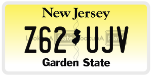 Z62UJV  license plate in NJ