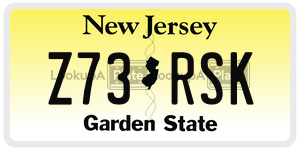 Z73RSK license plate in New Jersey
