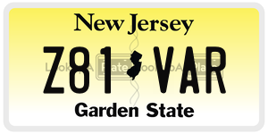 Z81VAR license plate in New Jersey