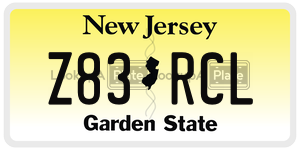 Z83RCL license plate in New Jersey