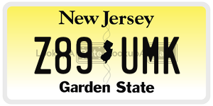 Z89UMK license plate in New Jersey